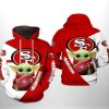 San Francisco 49ers Nfl Baby Yoda Hug Logo Team Hoodie