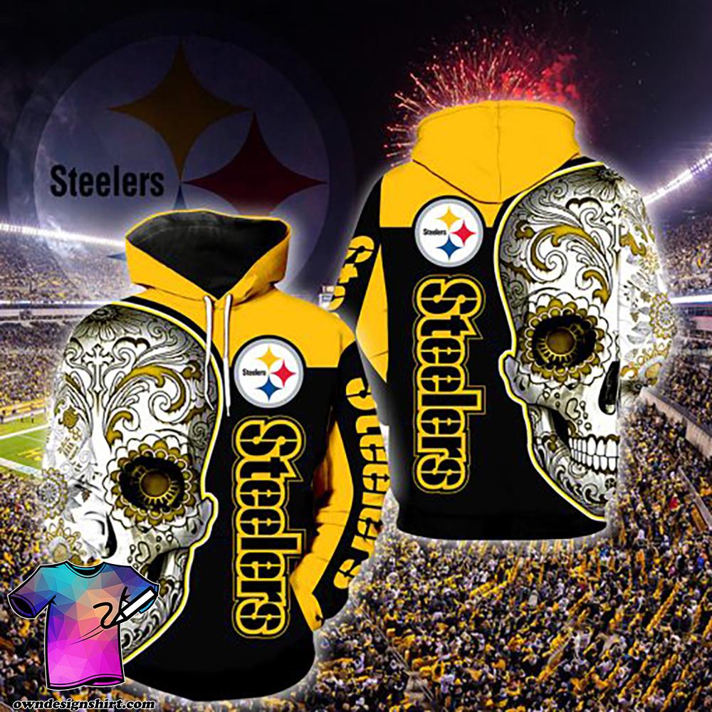Sugar Skull Pittsburgh Steelers 3D Hoodie