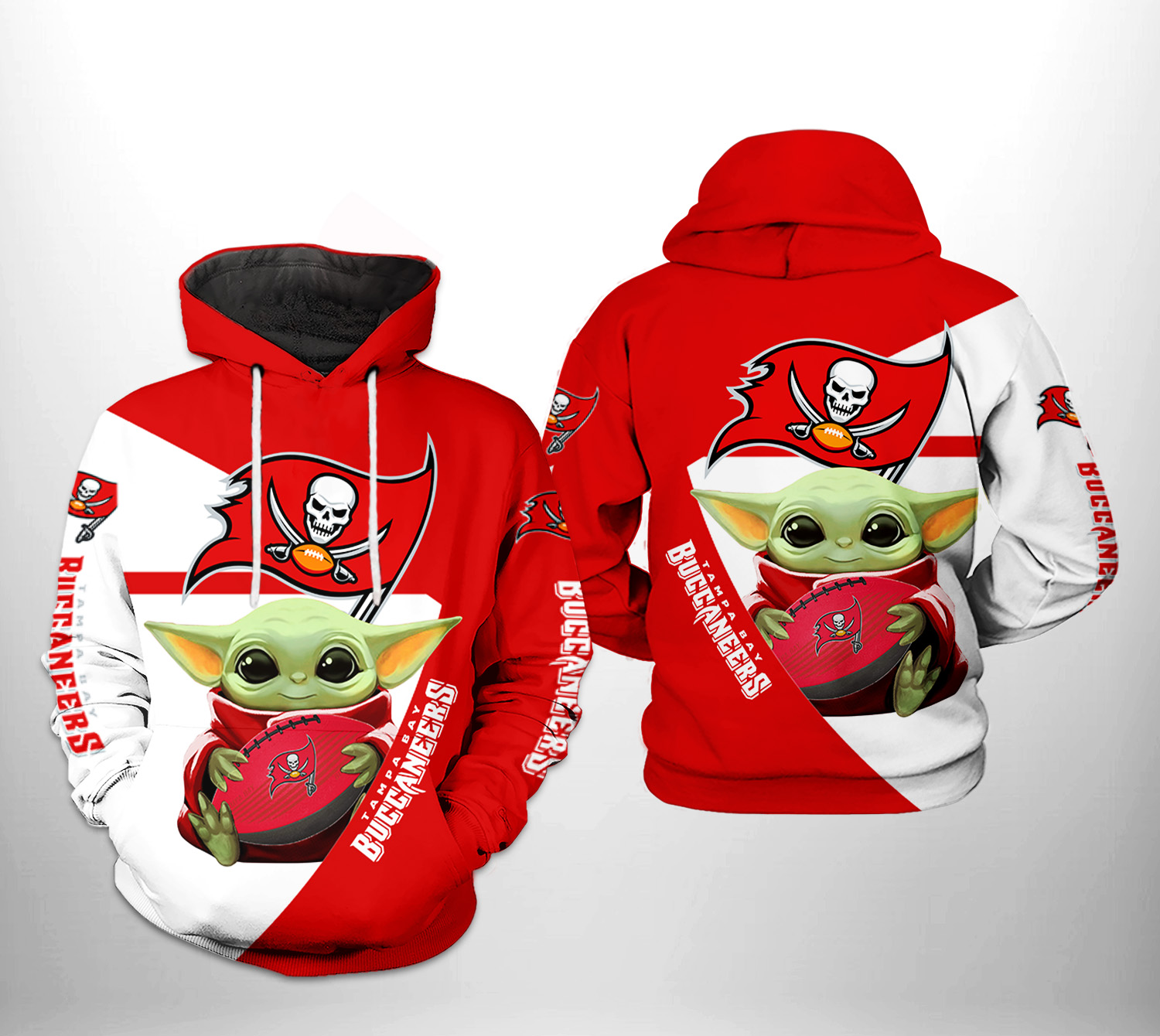Tampa Bay Buccaneers NFL Baby Yoda Team 3D Hoodie