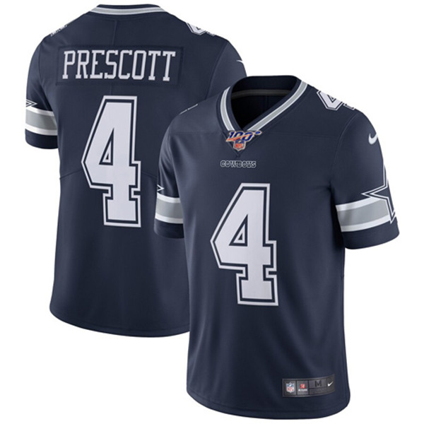 Toddler Dallas Cowboys 4 Dak Prescott 100th Season Navy Stitched NFL Jersey 1 1