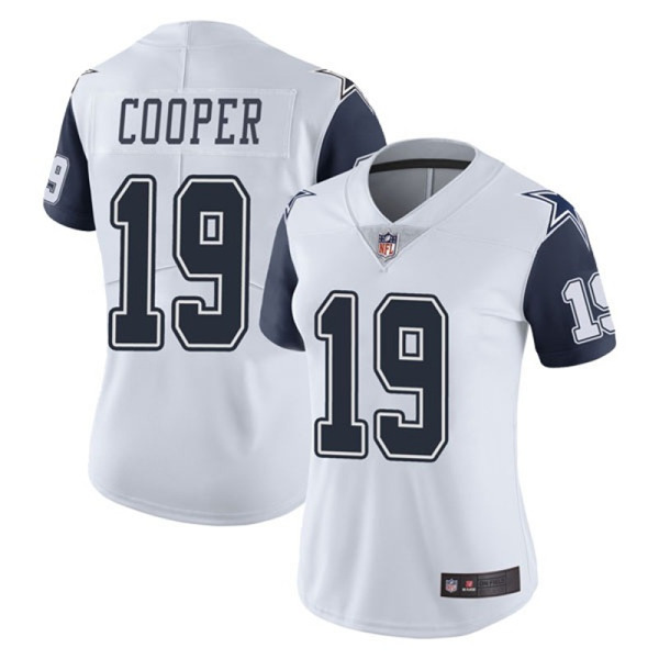 Amari Cooper White Vapor Untouchable Stitched Jersey, Women's Dallas Cowboys 19 NFL Limited Jersey