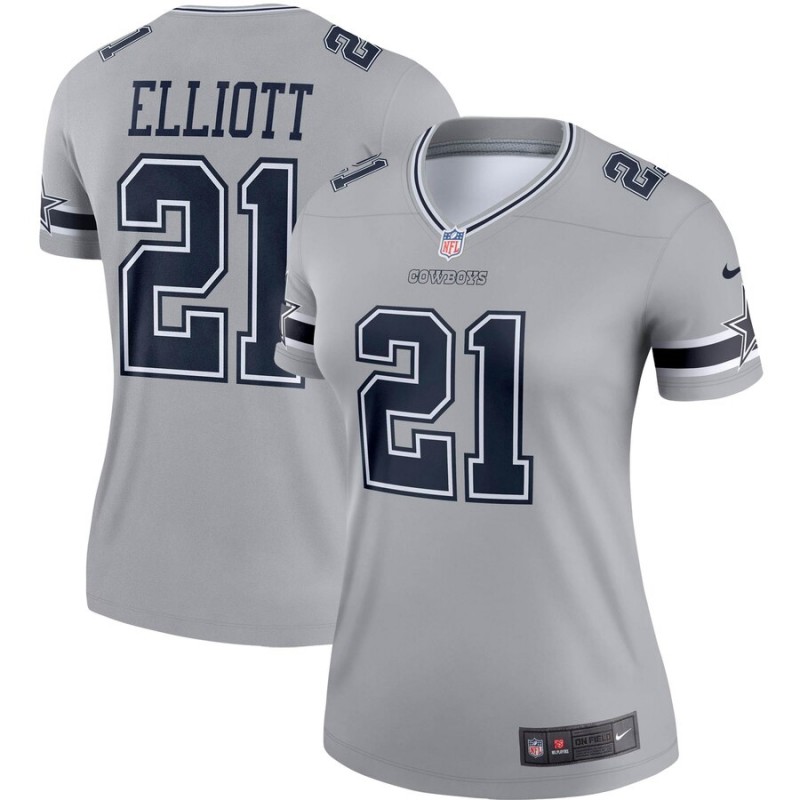 Ezekiel Elliott Dallas Cowboys #21 Gray NFL Limited Jerseys