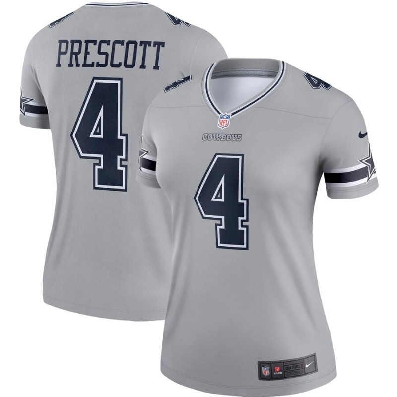 Dak Prescott Dallas Cowboys #4 Gray NFL Limited Jerseys
